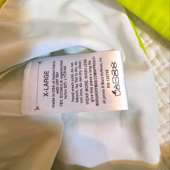 Mara Hoffman Jodi one piece swimsuit abstract lime green and white sz xl - Picture 3 of 6